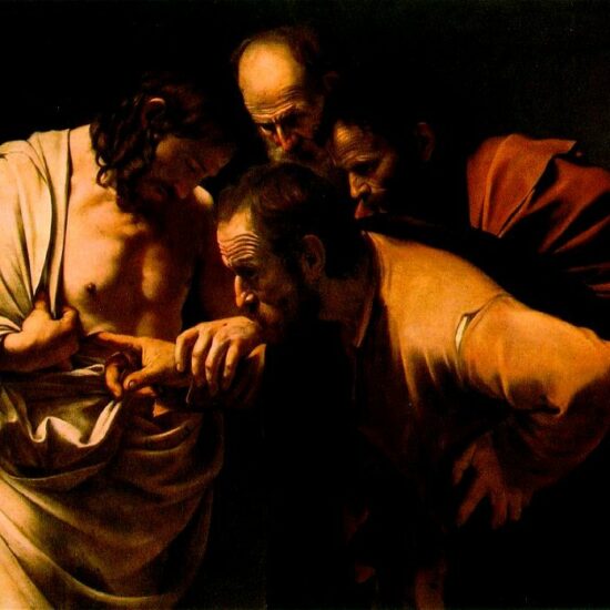 the incredulity of saint thomas by caravaggio illustration md