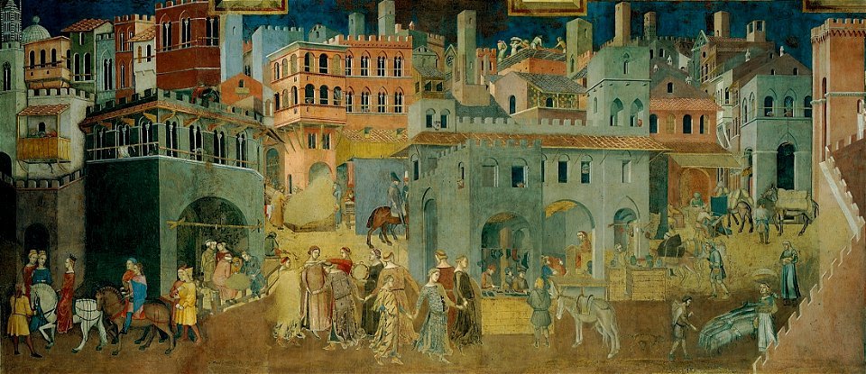 Affresco del Buon governo di Ambrogio Lorenzetti, Siena 