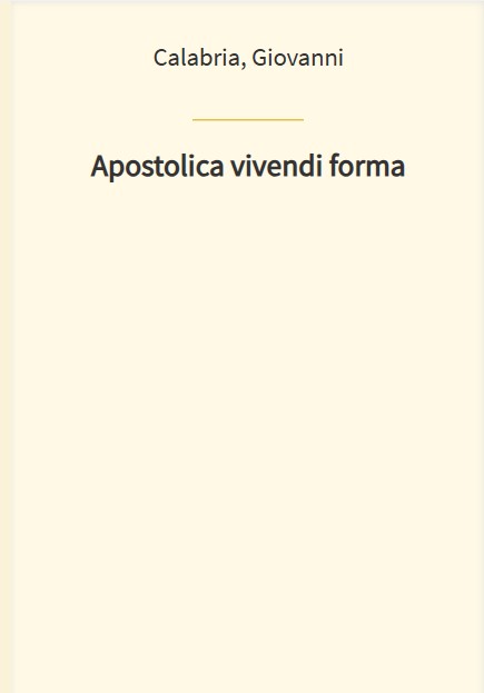Apostolica vivendi forma